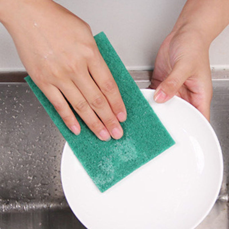 Esponja para fregar de polyester. Color verde. (Pack de 5 unidades). Multiusos.