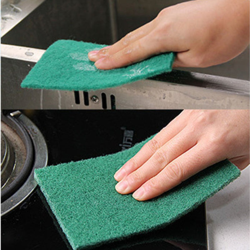 Esponja para fregar de polyester. Color verde. (Pack de 5 unidades). Multiusos.