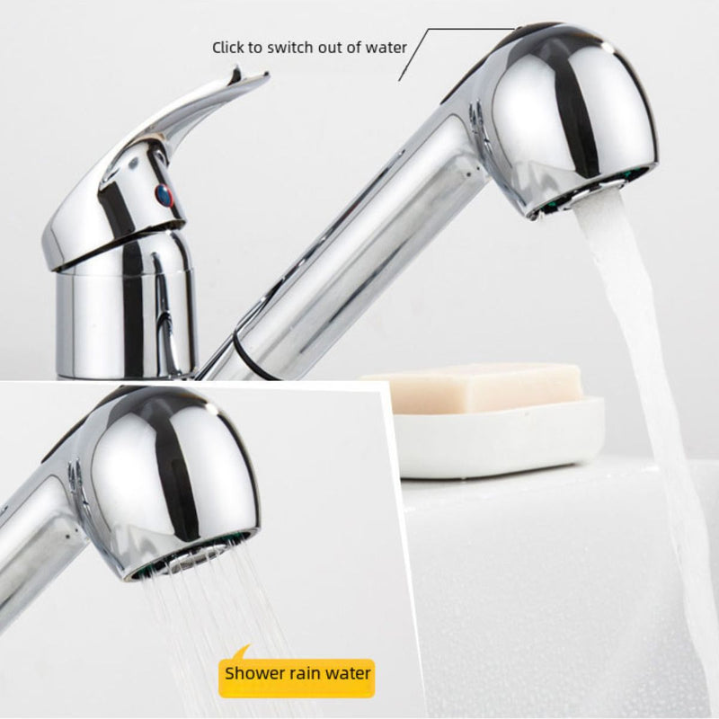 Grifo Para Fregador De Cocina Con Manguera Extraíble. Llave con acabado cromado. Pluma.