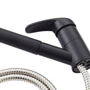 Grifo Para Fregador De Cocina Con Manguera Extraíble. Llave color negro. Pluma.