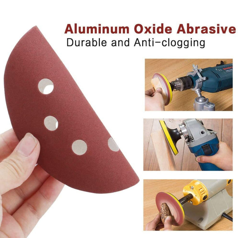 Discos de Lija de 5” (125mm) para lijadora orbital, 8 agujeros. Sets de 50 unidades.