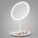 Espejo de Maquillaje con luz LED. Tocador con Carga USB-C y Espejo Aumento x5 Desmontable. Espejo cosmético iluminado. Color blanco.