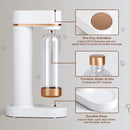 Máquina de Agua con Gas Automática. Color blanco 1L. Máquina dispensadora para hacer refrescos carbonatados Estilo SodaStream Soda Maker. Incluye cilindro de CO2.
