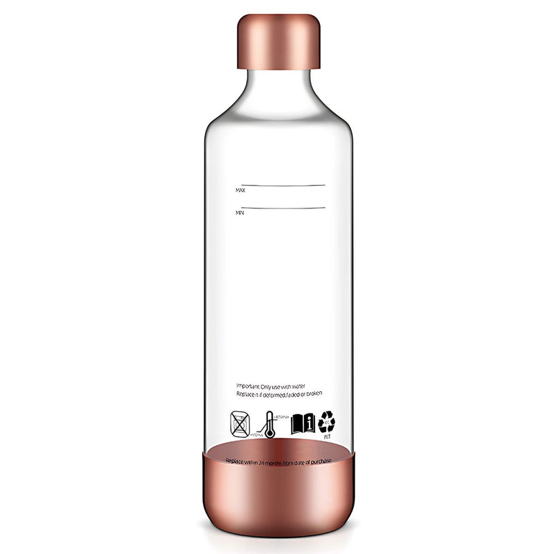Botella de repuesto para maquina de agua con gas. Color rose gold (Unidad). Estilo SodaStream Soda Maker