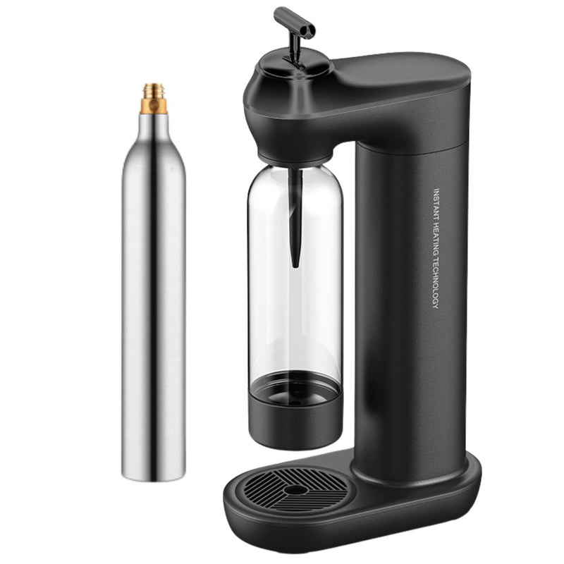 Máquina de Agua con Gas soda Automática. Color negro 1L. Máquina dispensadora para hacer refrescos carbonatados. Incluye cilindro de CO2. Estilo SodaStream Soda Maker