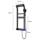 Ducha Regadera moderna con Pantalla LED. Color negro. 4 modos de Rociado, Ducha de Mano y Grifo en Cascada.