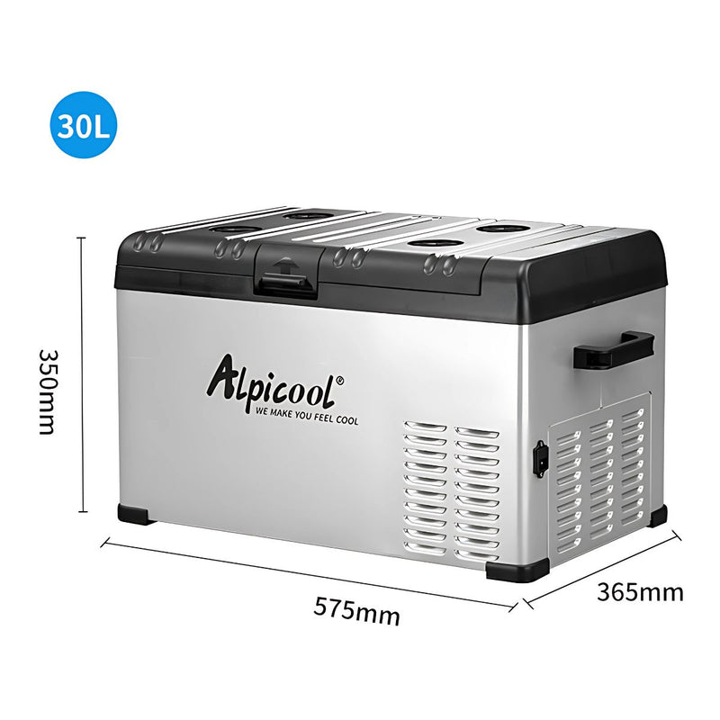 Nevera congelador Portátil 30L. Hielera para auto 12V/24V/220V. Refrigerador para carro o camping -20°C a 20°C.