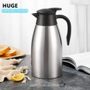 Jarra térmica de café 68oz. (2lts) Termo de acero inoxidable. Conserva Bebidas Calientes 12h y Frías 24h.