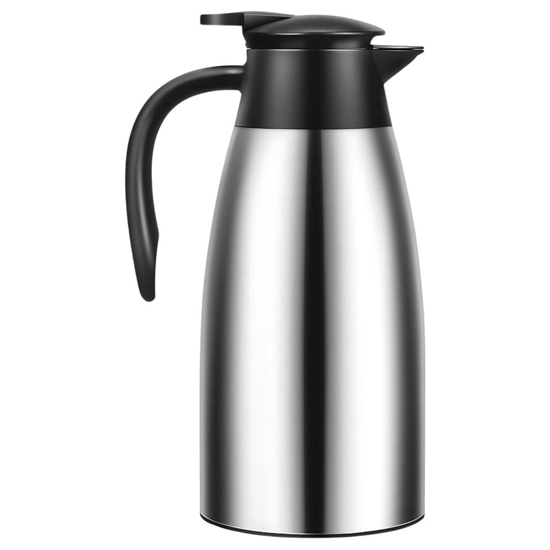 Jarra térmica de café 68oz. (2lts) Termo de acero inoxidable. Conserva Bebidas Calientes 12h y Frías 24h.