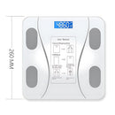 Báscula personal Inteligente Bluetooth. Análisis Corporal Completo, Alta Precisión y Pantalla LCD. Pesa de baño. Color blanco.