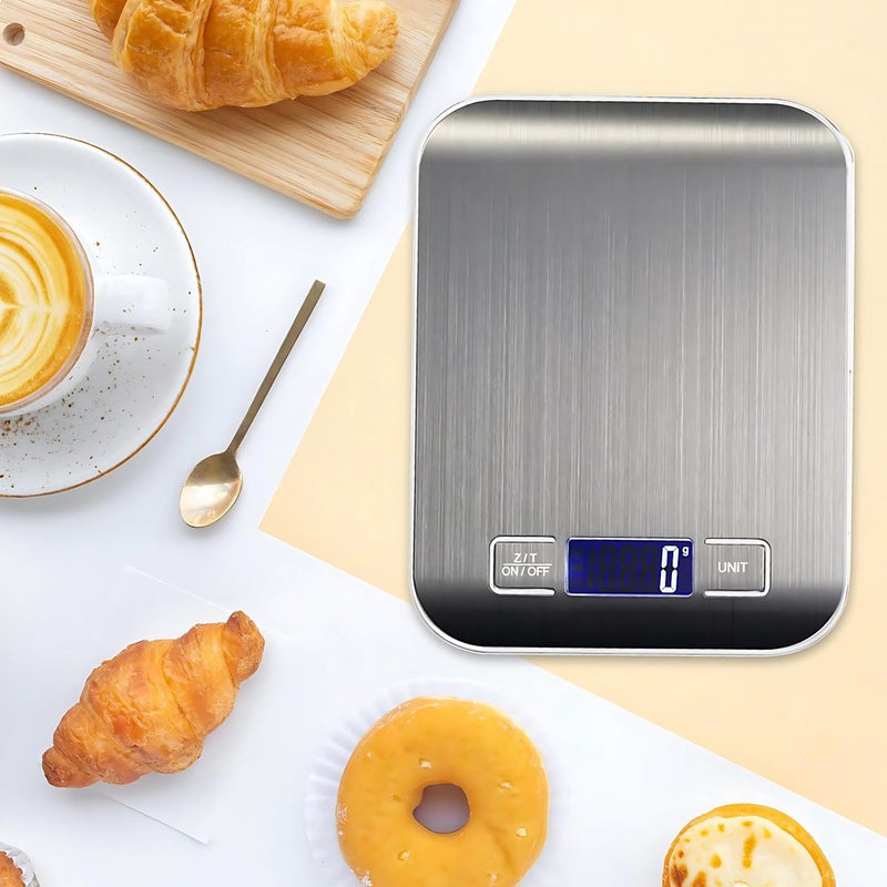 Báscula balanza de Cocina Digital 10KG Acero Inoxidable con Pantalla LCD. Pesa balanza para alimentos.