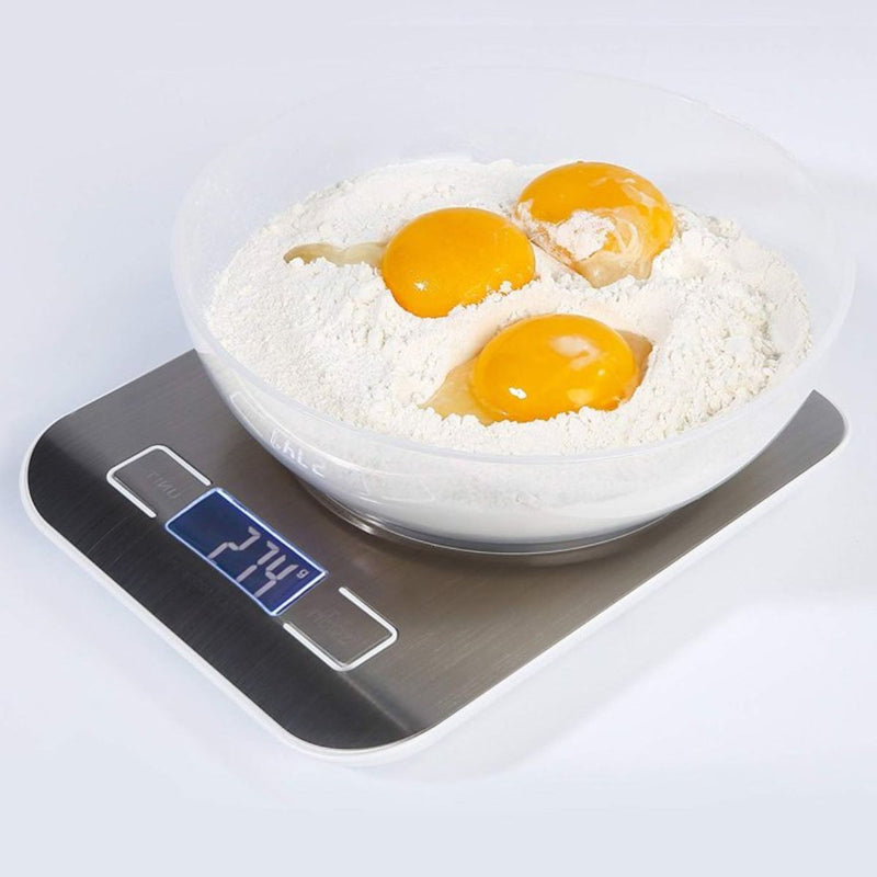 Báscula balanza de Cocina Digital 10KG Acero Inoxidable con Pantalla LCD. Pesa balanza para alimentos.