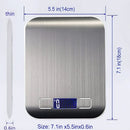 Báscula balanza de Cocina Digital 10KG Acero Inoxidable con Pantalla LCD. Pesa balanza para alimentos.