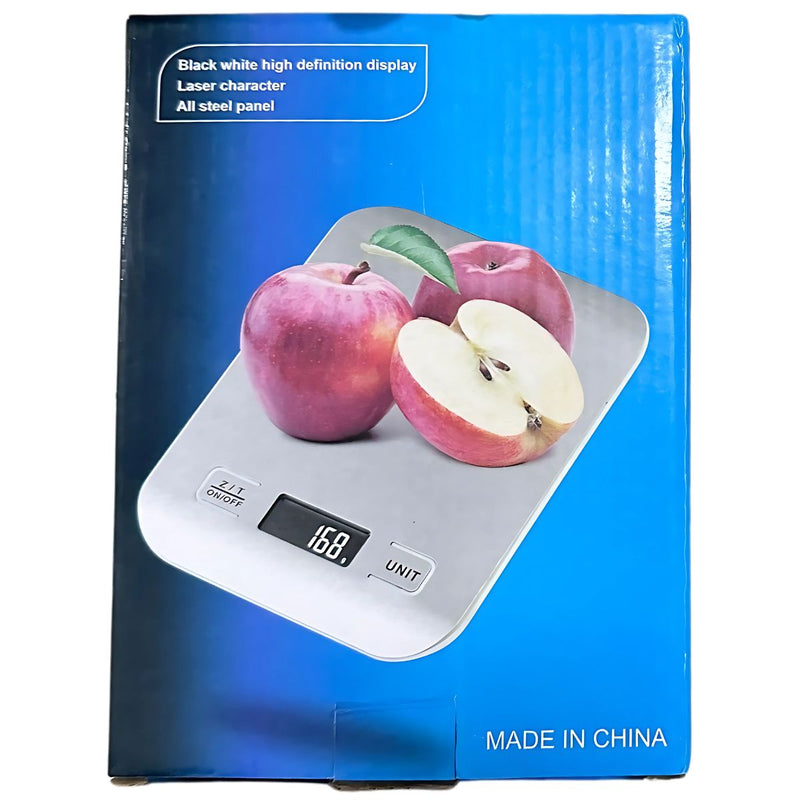 Báscula balanza de Cocina Digital 10KG Acero Inoxidable con Pantalla LCD. Pesa balanza para alimentos.