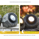 Lampara Luz solar para jardín en forma de roca. IP65 Foco lampara con panel solar en forma de piedra. Luz blanca y cálida.