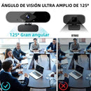 Cámara web 2K con Micrófono y Enfoque Manual. Webcam Ideal para Videoconferencias y Clases Online.