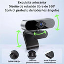 Cámara web 2K con Micrófono y Enfoque Manual. Webcam Ideal para Videoconferencias y Clases Online.