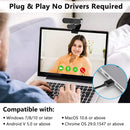Cámara web 2K con Micrófono y Enfoque Manual. Webcam Ideal para Videoconferencias y Clases Online.