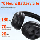 Audífonos Inalámbricos con cancelación de ruido. Auriculares Bluetooth 5.3. Hasta 70 horas de uso.