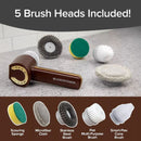 Cepillo Eléctrico  Limpiador Giratorio Inalámbrico. Cepillo de Limpieza con Resistencia al Agua. Color chocolate. Incluye accesorios.