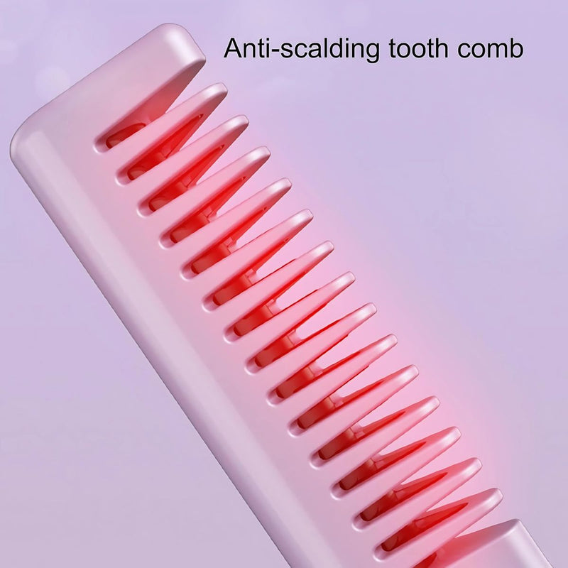 Cepillo Alisador de Cabello Inalámbrico. Peine portátil para alisar pelo. 3 temperaturas. Peine plancha