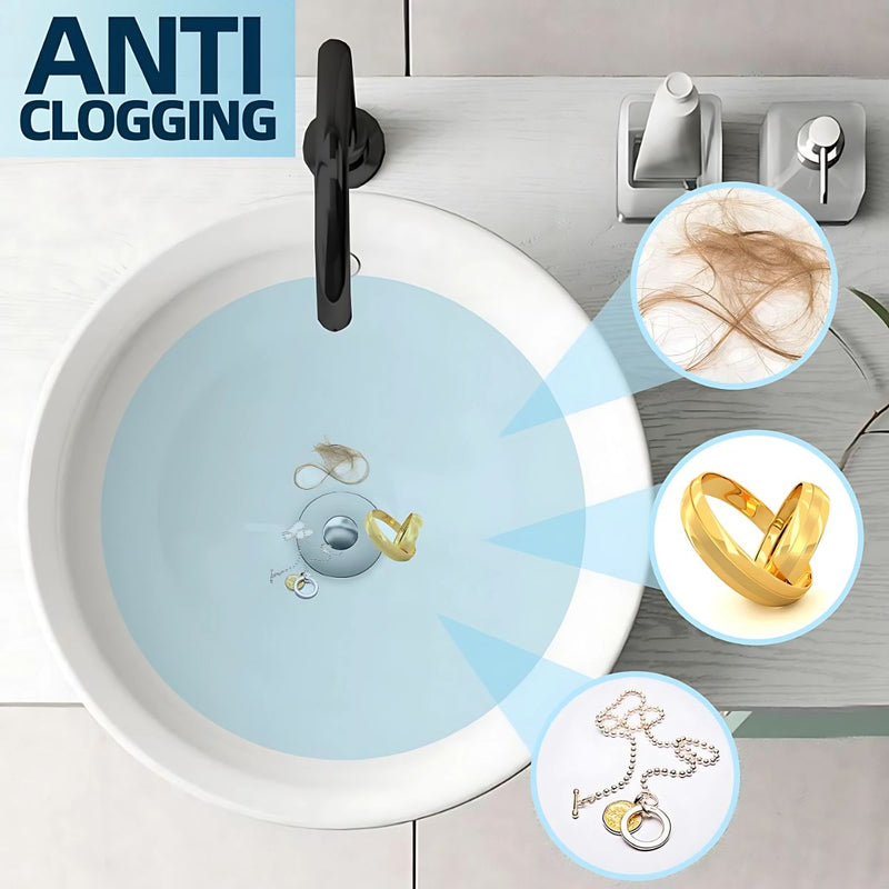 Tapón De Drenaje lavamanos Baño. Colador Tapón de Lavabo 2 en 1. Filtro Antibloqueo para lavamanos.