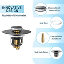 Tapón De Drenaje Lavamanos Baño. Colador Tapón de Lavabo 2 en 1. Filtro Antibloqueo para lavamanos. Color negro.