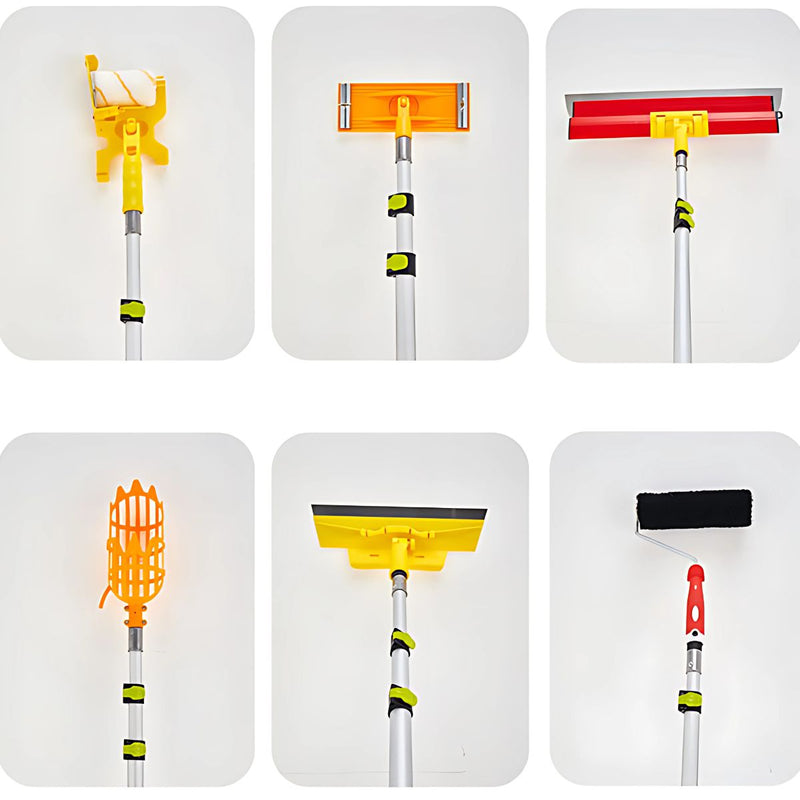 Palo de Extensión para pintar Metálico Ajustable (1.2m-4m) Barra Extensible Ligera y Resistente para Limpieza y pintura. Tubo telescópico.