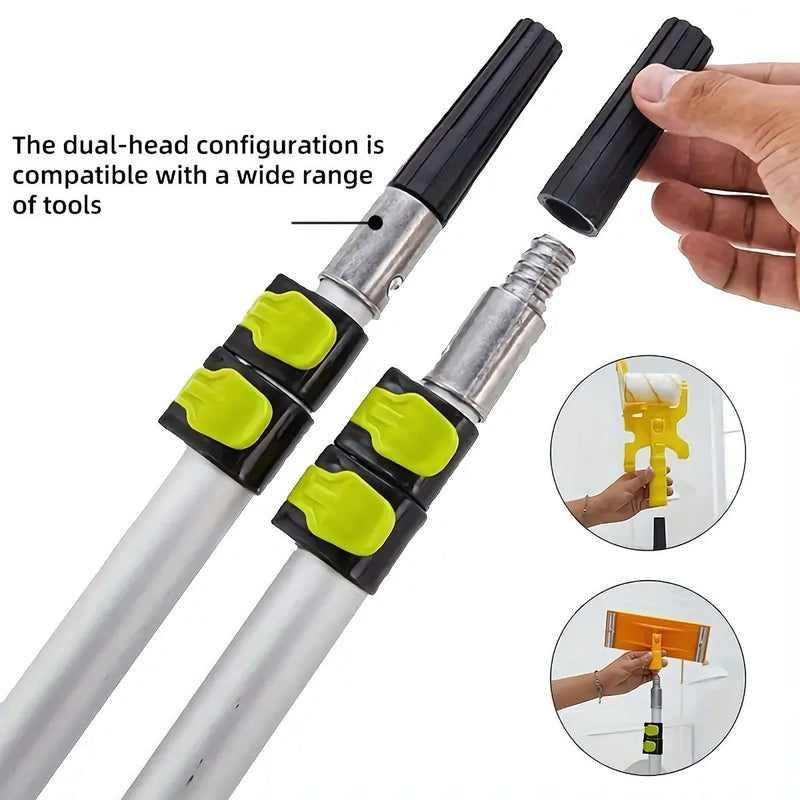 Palo de Extensión para pintar Metálico Ajustable (1.2m-4m) Barra Extensible Ligera y Resistente para Limpieza y pintura. Tubo telescópico.