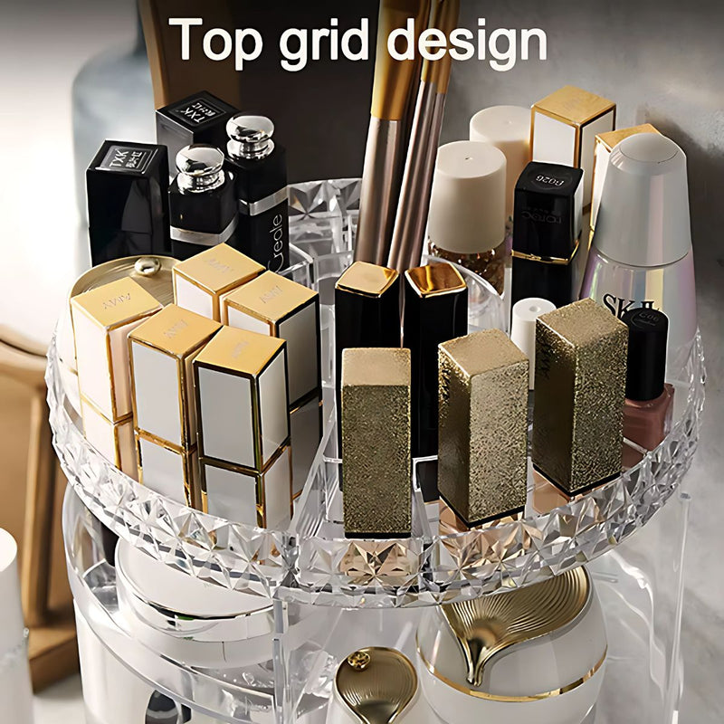 Organizador de Maquillaje Giratorio 360º. transparente Estante acrílico de almacenamiento.