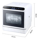 Lavavajillas Compacto Portátil. Dishwasher de mesa 110V. Lavaplatos con 4 modos de lavado. 46x46x41cm.