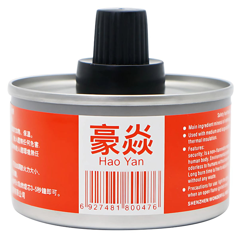 Fuego instantaneo Lata de Combustible para chafing dish y Catering. Combustible enlatado para calentar alimentos. Mecha de 2 horas (Pack de 72 Unds)