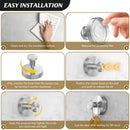 Gancho toallero de acero inoxidable. Acabado cromado con ventosa o chupon. Gancho para guindar. (Set de 2 piezas)