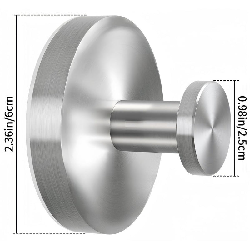 Gancho toallero de acero inoxidable. Acabado cromado con ventosa o chupon. Gancho para guindar. (Set de 2 piezas)