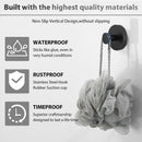 Gancho toallero de acero inoxidable. Acabado Negro con ventosa o chupon. Gancho para guindar. (Set de 2 piezas)