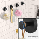 Gancho toallero de acero inoxidable. Acabado Negro con ventosa o chupon. Gancho para guindar. (Set de 2 piezas)