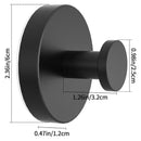 Gancho toallero de acero inoxidable. Acabado Negro con ventosa o chupon. Gancho para guindar. (Set de 2 piezas)