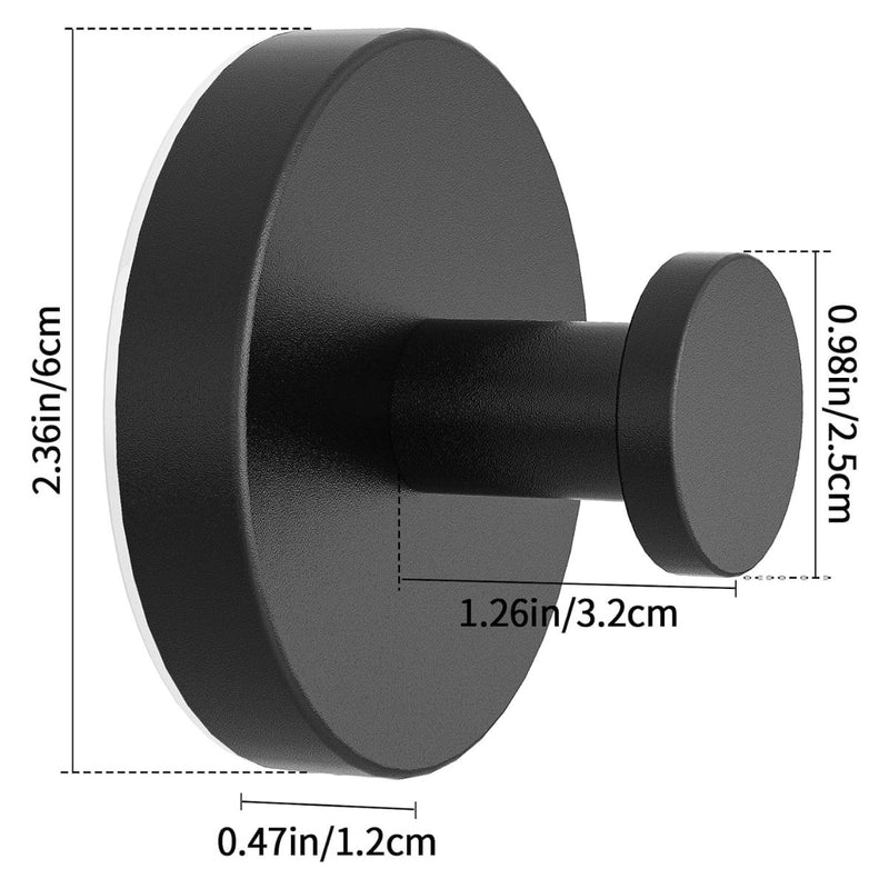 Gancho toallero de acero inoxidable. Acabado Negro con ventosa o chupon. Gancho para guindar. (Set de 2 piezas)