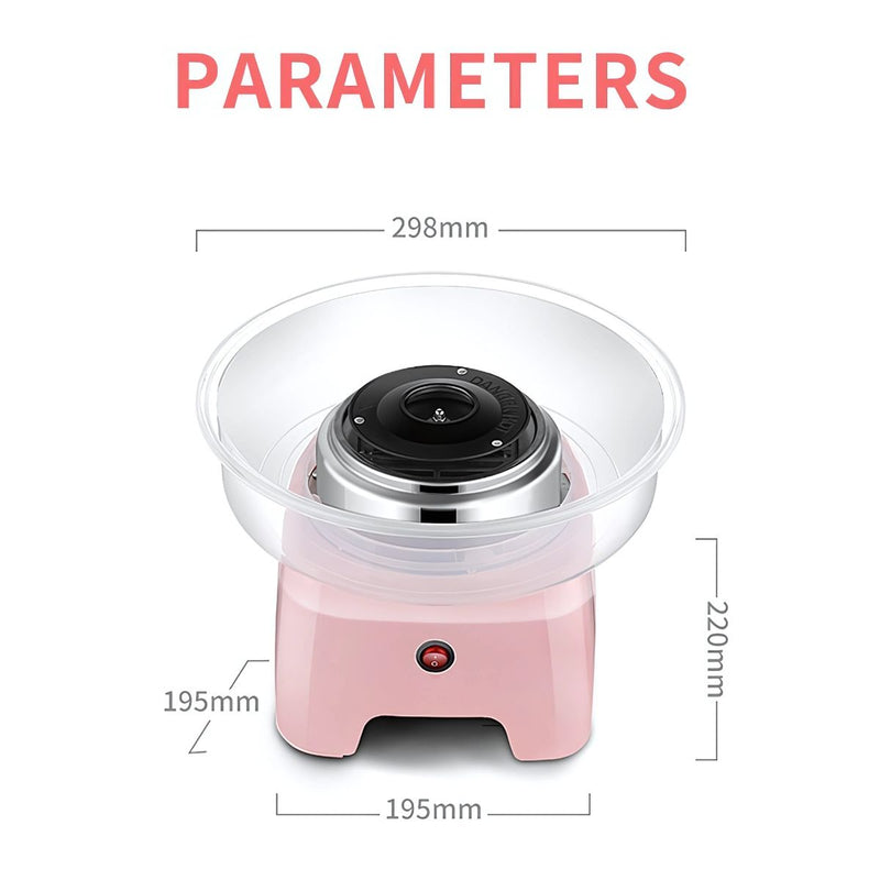Máquina de algodón de azúcar 550W. Color rosado.