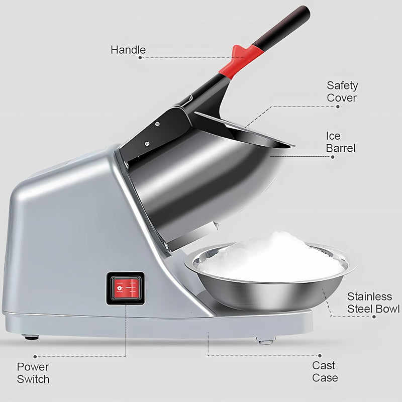 Máquina para hacer raspados Trituradora de hielo eléctrica 300W.  110V. Incluye dos cuchillas.