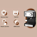 Cafetera Espresso 850W. Máquina de Café Multifuncional con Espumador de Leche y Tanque 1.5L.