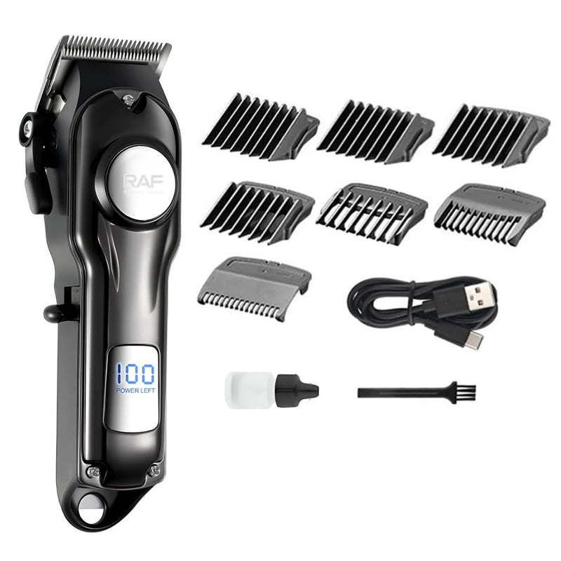 Cortadora de Cabello Eléctrica 900mAh. Inalámbrico con pantalla digital. Ideal para Barbero. Incluye accesorios.