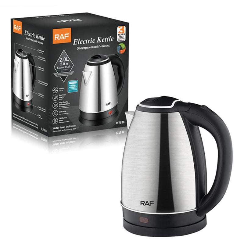 Tetera hervidor de agua 1500W 2L. Acero inoxidable