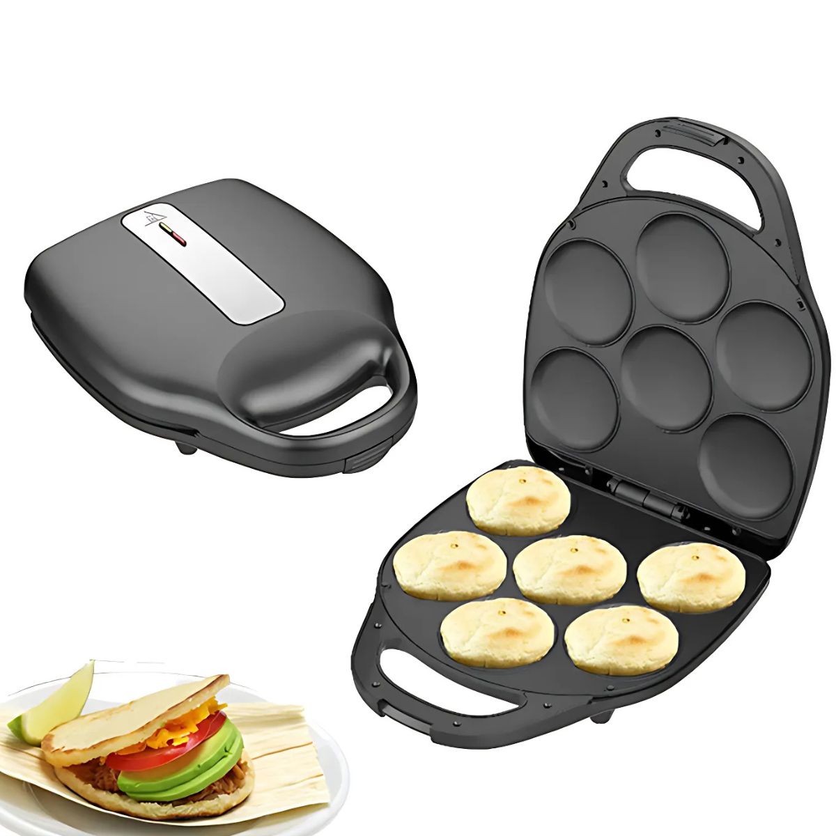 Arepera Eléctrica 6 secciones. Arepa Maker Tosty Arepa. 1400W 110 V