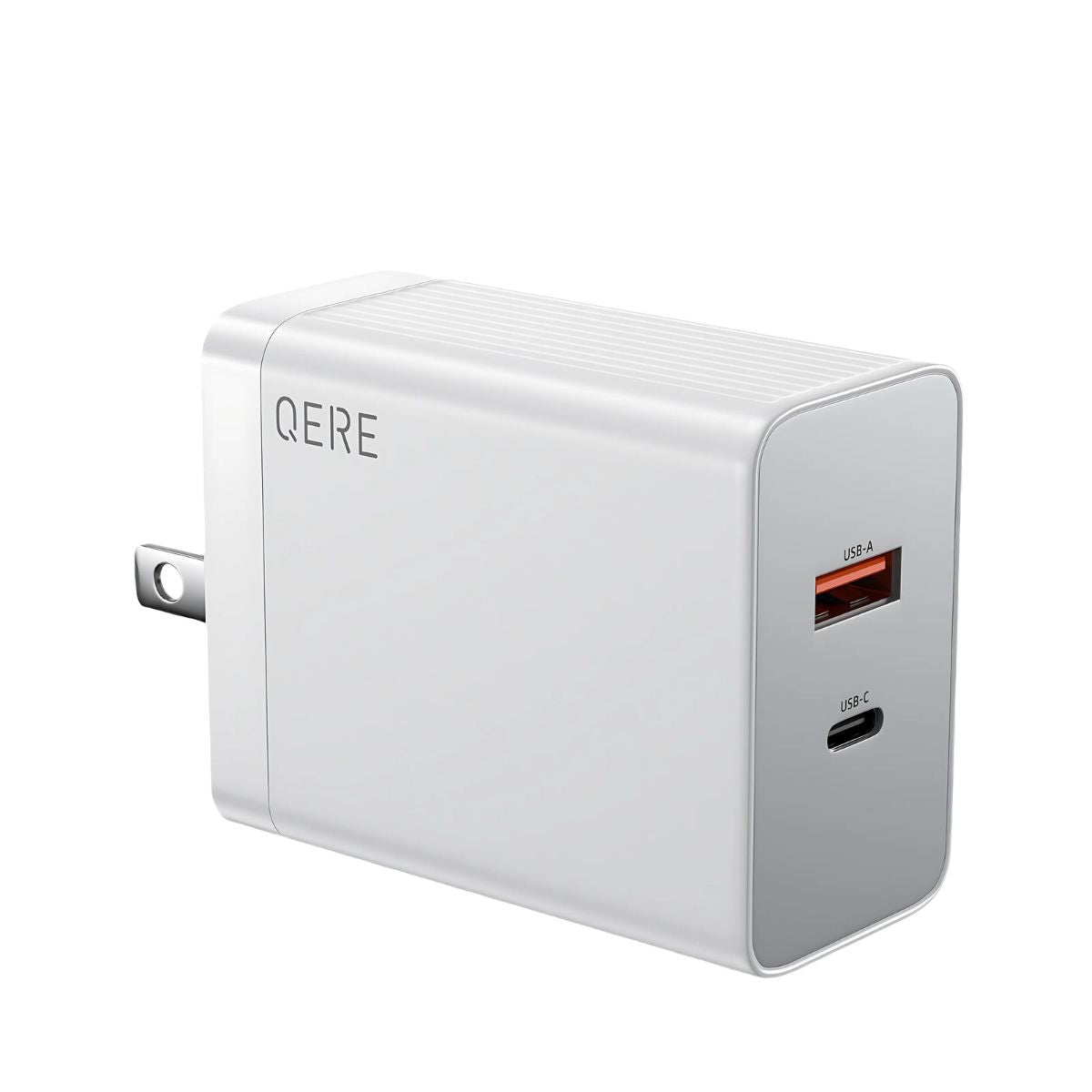 Cargador con puerto Tipo-C y USB carga rápida de 65 W. (No incluye cable).