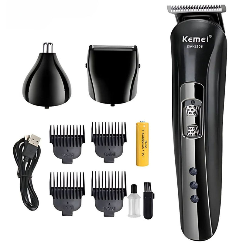 Cortadora de Cabello Eléctrico 3 en 1. Afeitadora. Recortador de Vello Nasal. Incluye accesorios.