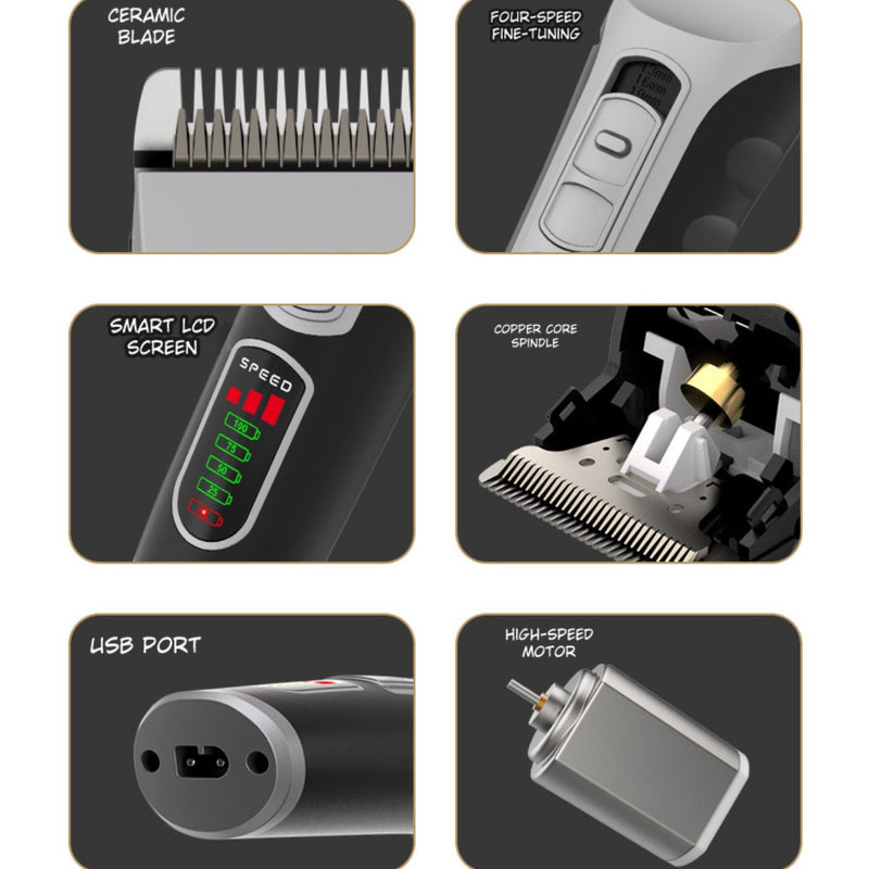 Cortadora de Cabello Eléctrica 2200mAh. Inalámbrica con 3 velocidades. Ideal para Barbero. Incluye accesorios.