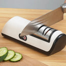 Afilador de cuchillos eléctrico de 2 etapas con 4 puertos de afilado para cuchillos gruesos y finos (negro) 5V 5W.