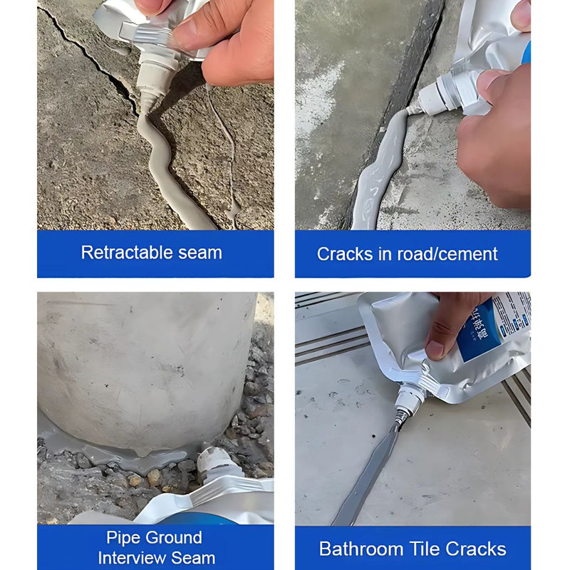 Sellador de grietas elastico. Lechada quimico de alta elasticidad y anti-grietas. Relleno de paredes. 500g.
