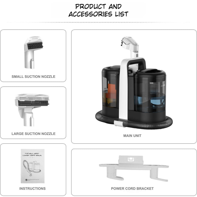 Aspiradora de agua 600W. Limpiadora de Alfombras, Sofá, Tapicería. Incluye 2 boquillas.